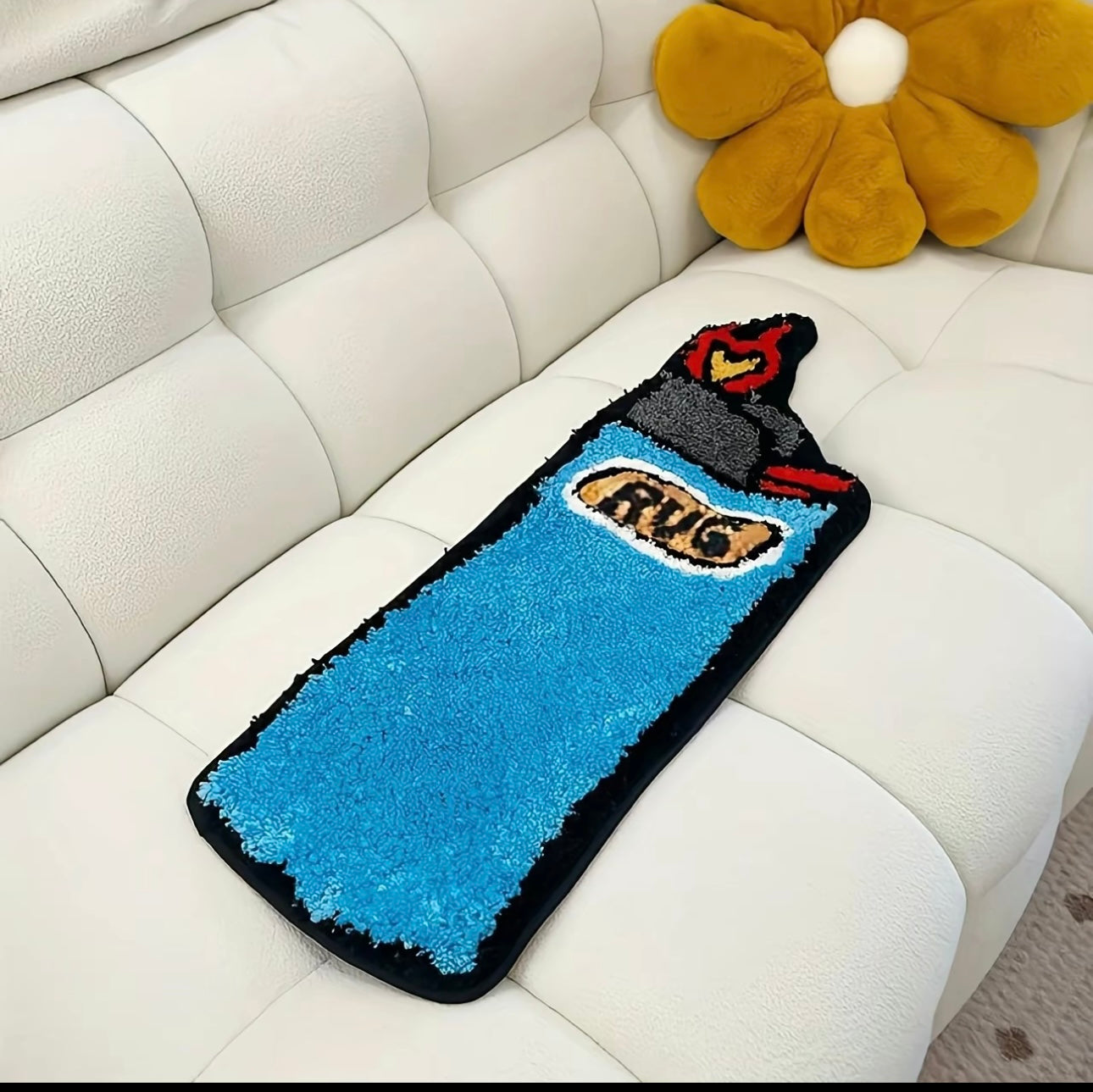 LAKEA Blue Lighter Tufted Rug Art Rug for Bedroom Living Room Retro Rainbow Fluffy Anti-slip Bath Bathroom Rug Nonslip Mat Home Decor