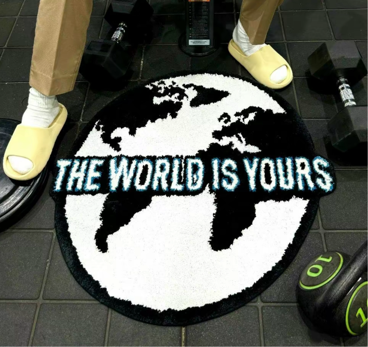 Habitatt The World Is Yours Rug for Home Decoration, Designer Rugs, Soft and Fluffy Rugs for Bedroom Living Room Bathroom, Mats Carpets, Home Essentials, Non-slip, Home Decor,