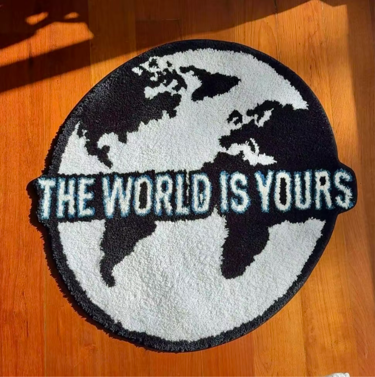 Habitatt The World Is Yours Rug for Home Decoration, Designer Rugs, Soft and Fluffy Rugs for Bedroom Living Room Bathroom, Mats Carpets, Home Essentials, Non-slip, Home Decor,