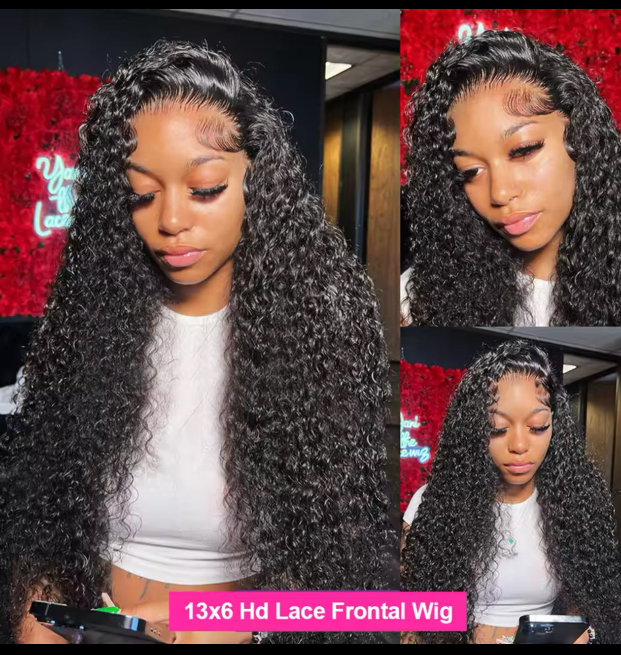 40Inch Deep Wave Frontal Wig Transparent 13x4 13x6 HD Lace Frontal Human Hair Wigs Curly Human Hair Lace Frontal Wigs For Women